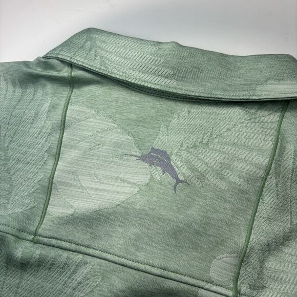 Tommy Bahama Performance Polo Shirt Men' XL Green Leaf Island Zone Tropical Golf - Picture 6 of 8